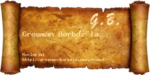 Grosman Borbála névjegykártya